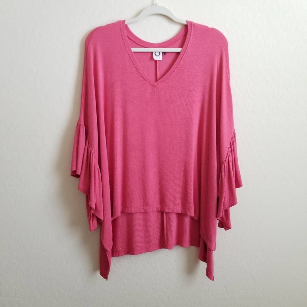 Anthro Akemi + Kin Capa Fluttered V-Neck Tunic S